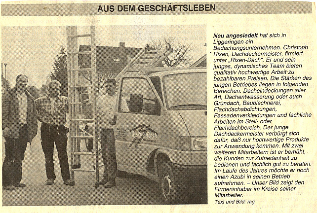 Start eines Bauprojekts in Liggeringen – Gründungsarbeiten für ein neues Dach in Rixen-Qualität